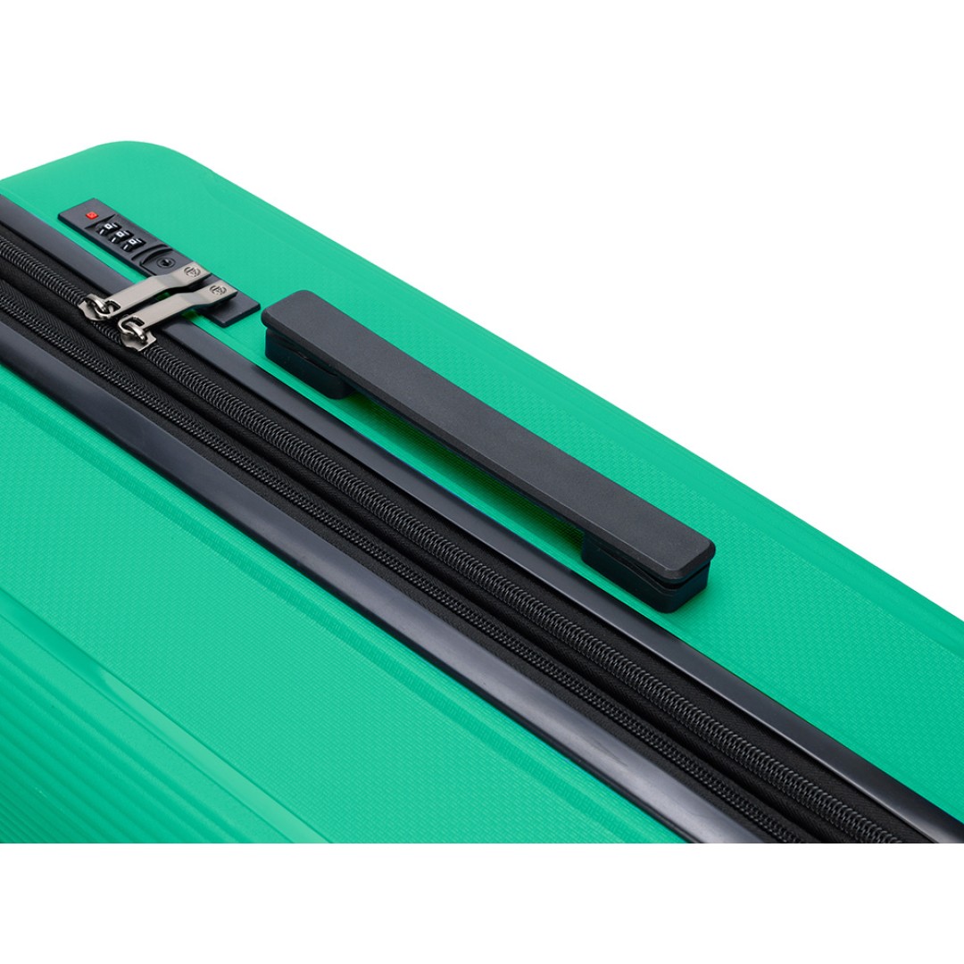 Чемодан TORBER В Отпуск, ярко-бирюзовый, полипропилен, 65,5 х 43,5 х 26 см, 62 л