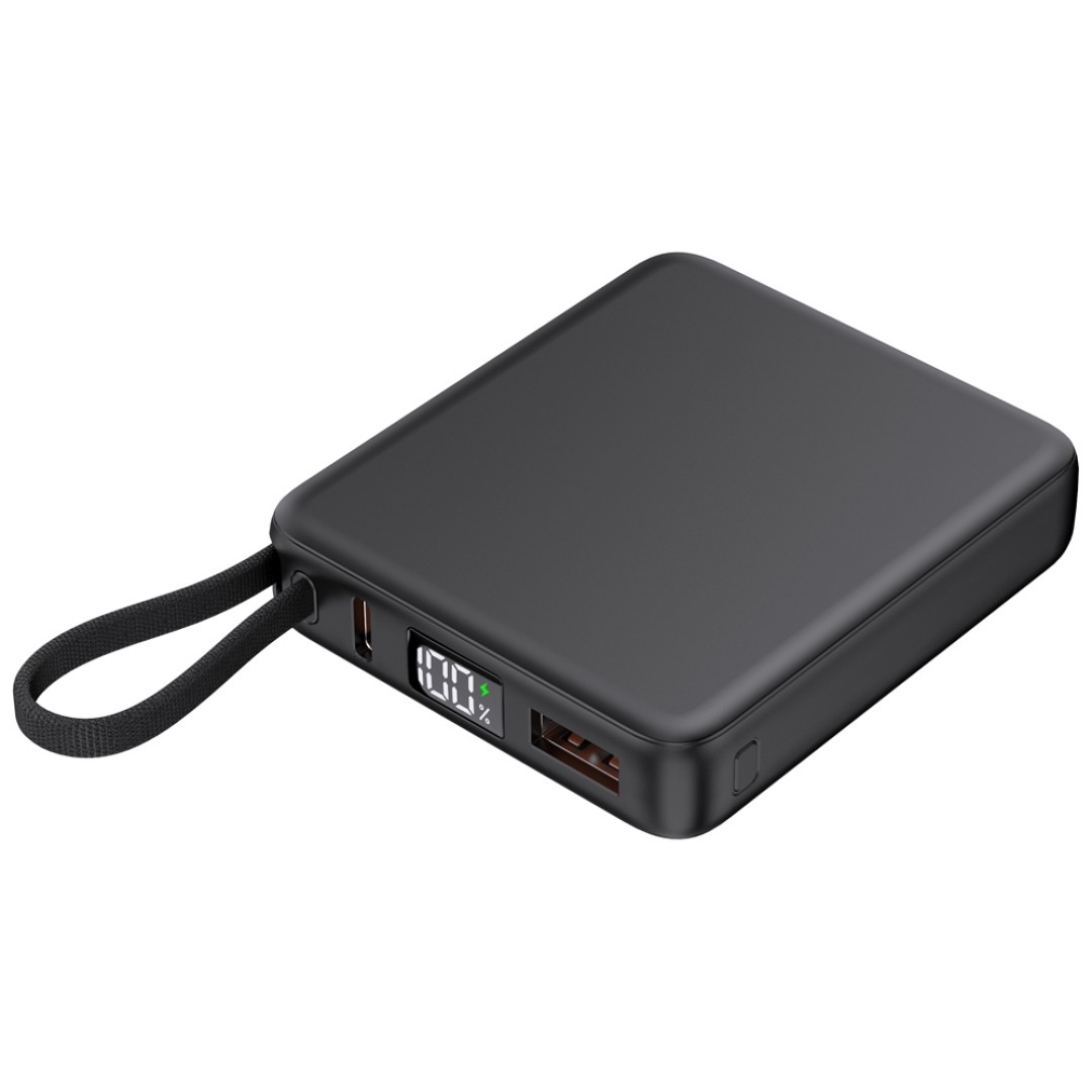 Внешний аккумулятор с подсветкой лого "Nex", 5000 мАч, черный