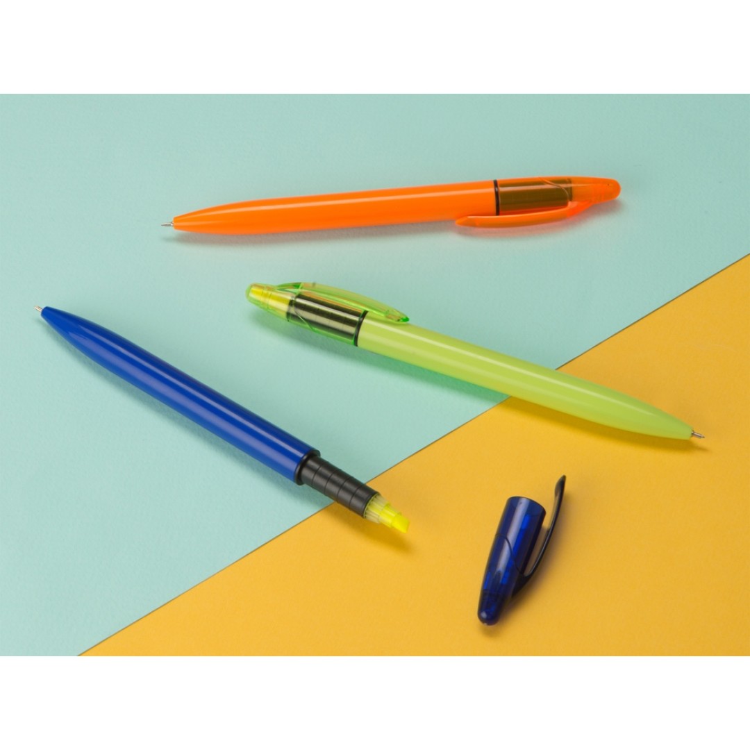 Ручка пластиковая шариковая «Mark» с хайлайтером, оранжевый