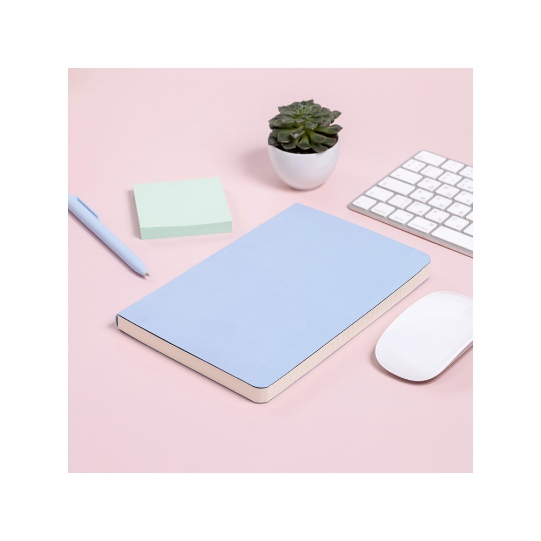 Ежедневник А5 недатированный «Megapolis Velvet Flex», зефирный голубой