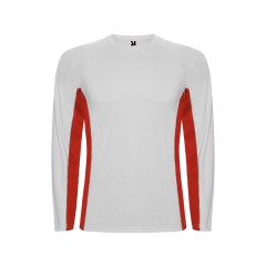 Футболка "Shanghai " мужская с длинным рукавом, белый/красный