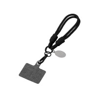 Брелок-браслет "Bohemian" c тканевым держателем для телефона, черный