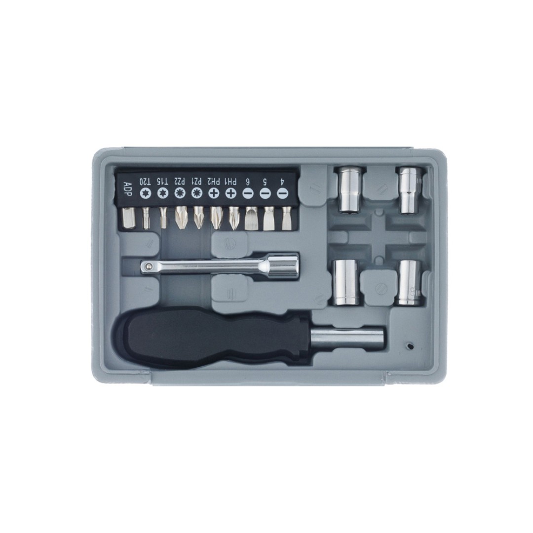 Набор инструментов Stinger, 25 инструментов, в пластиковом кейсе, 164x107x49 мм, серый