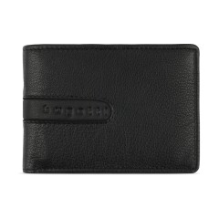 Портмоне BUGATTI Bomba, с защитой данных RFID, чёрное, кожа/полиэстер, 12,5х2х9 см