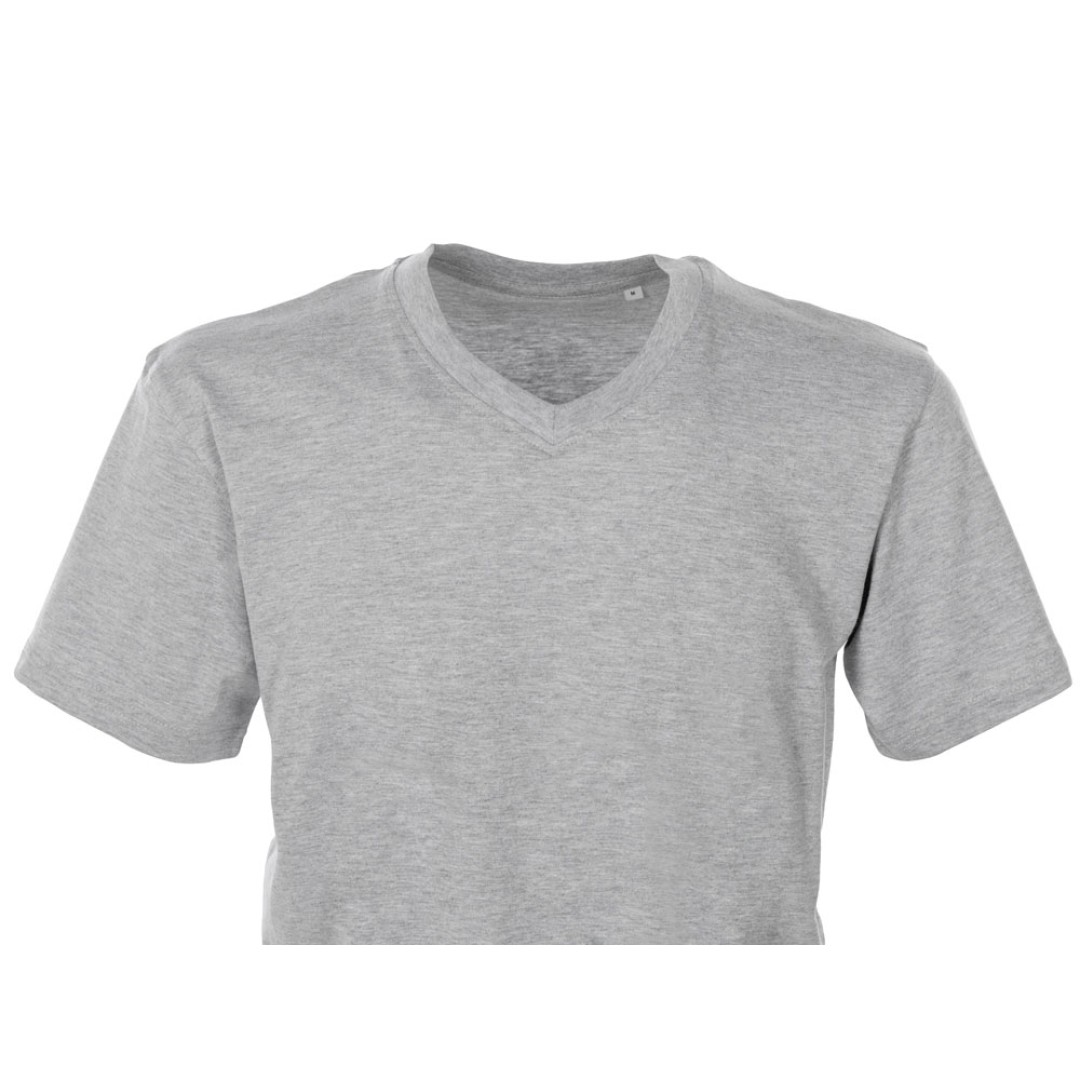 Футболка "Heavy Super Club" мужская с V-образным вырезом, серый меланж