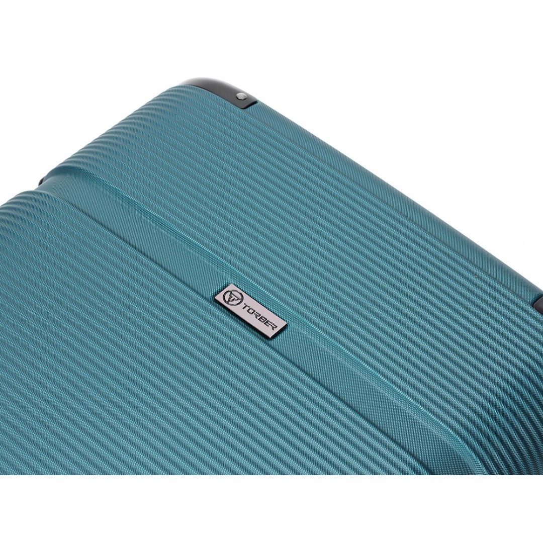 Чемодан TORBER Onego, зелёный, ABS-пластик, 79,5 х 51 х 29 см, 103 л