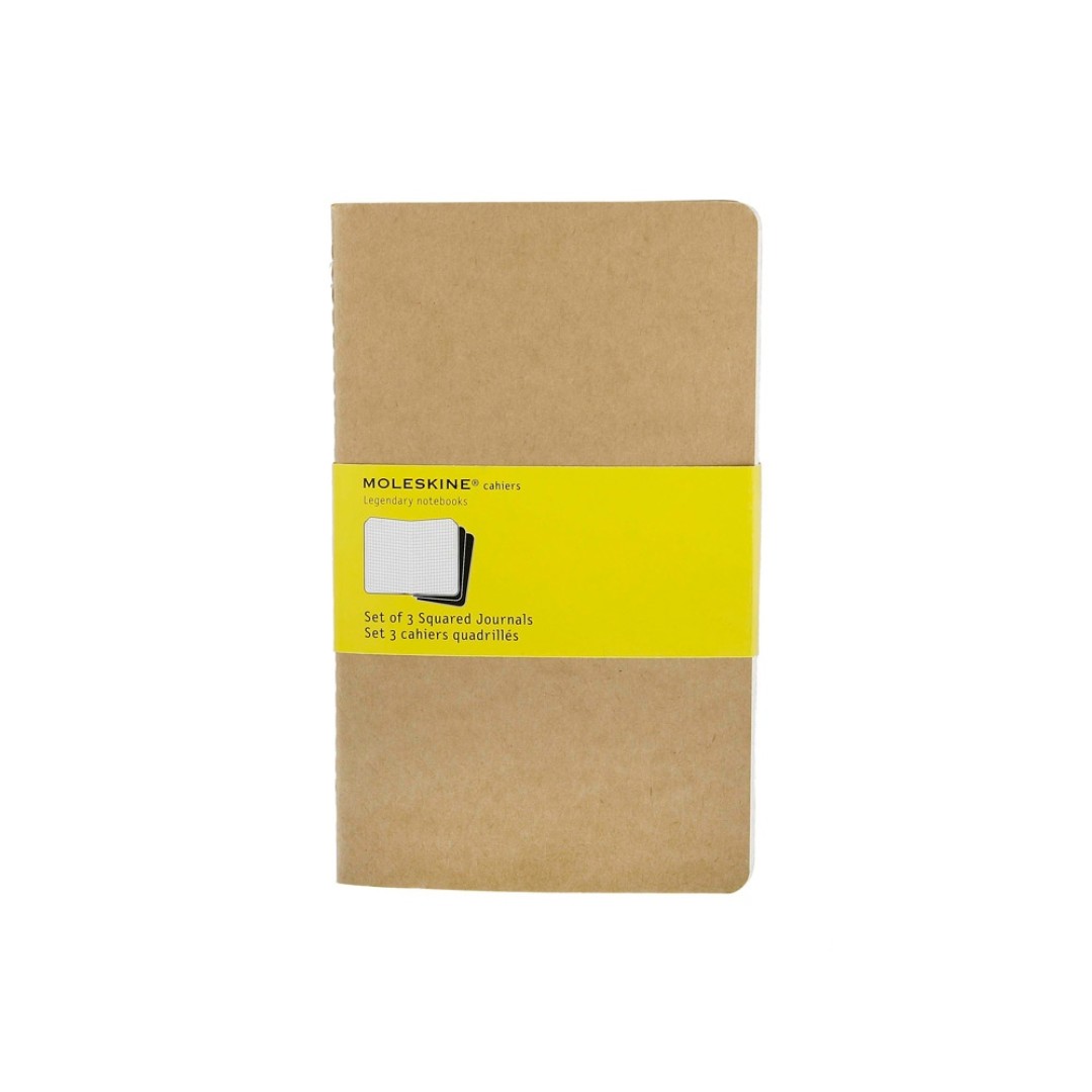 Записная книжка Moleskine Cahier (в клетку, 3 шт.), Large (13х21см), бежевый