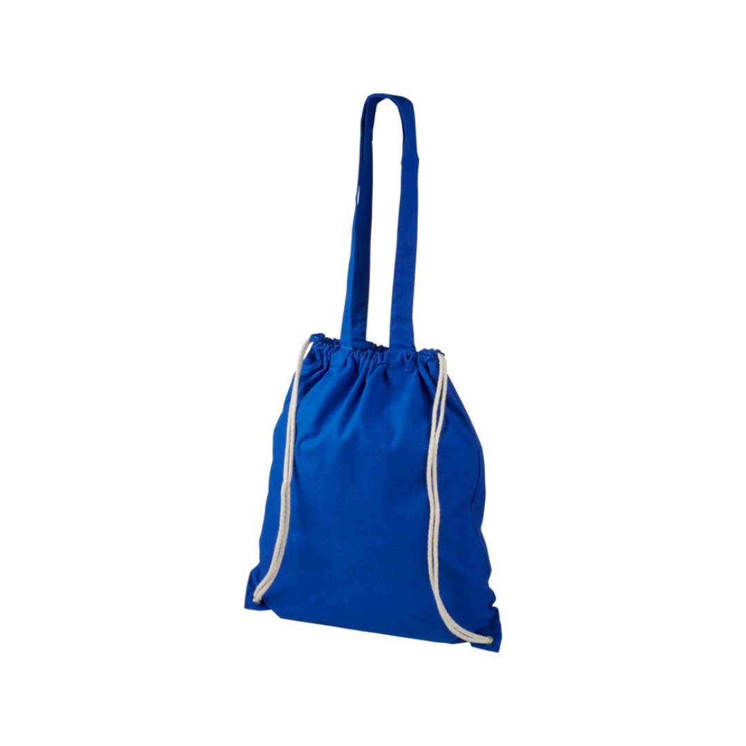 Рюкзак со шнурком Eliza из хлопчатобумажной ткани плотностью 240 г/м2, синий