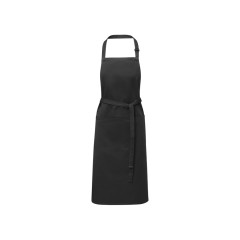 Фартук Andrea плотностью 240 г/м2 с регулируемой завязкой на шее - сплошной черный