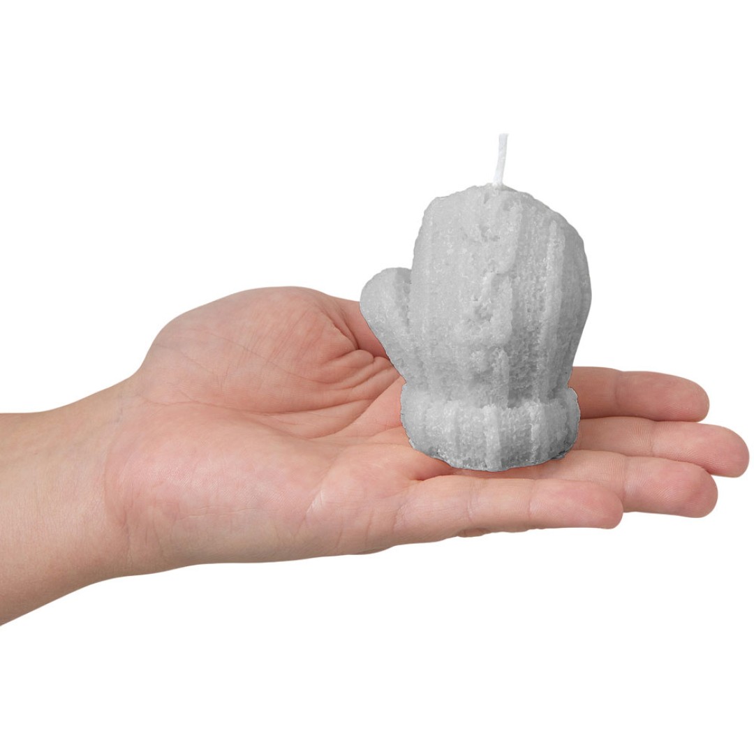 Свеча "Рукавичка", серый