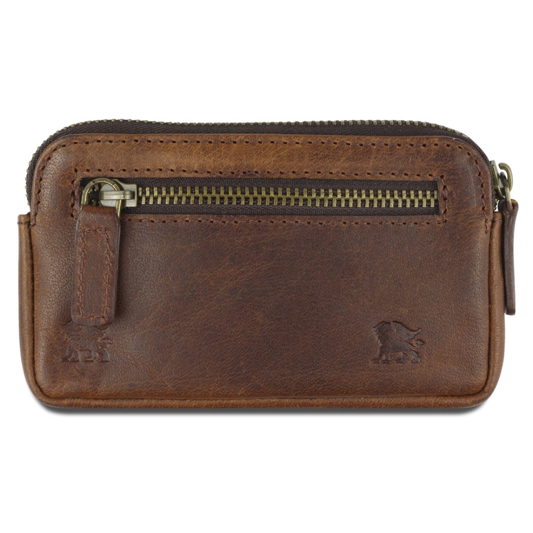 Ключница Mano "Don Leon", натуральная кожа в коричневом цвете, 12 х 7 см