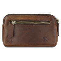 Ключница Mano "Don Leon", натуральная кожа в коричневом цвете, 12 х 7 см