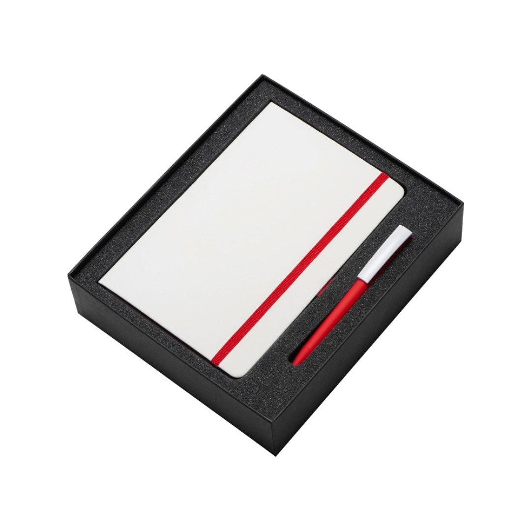 Подарочный набор «Jacque white» 2.0. с ручкой и блокнотом, красный