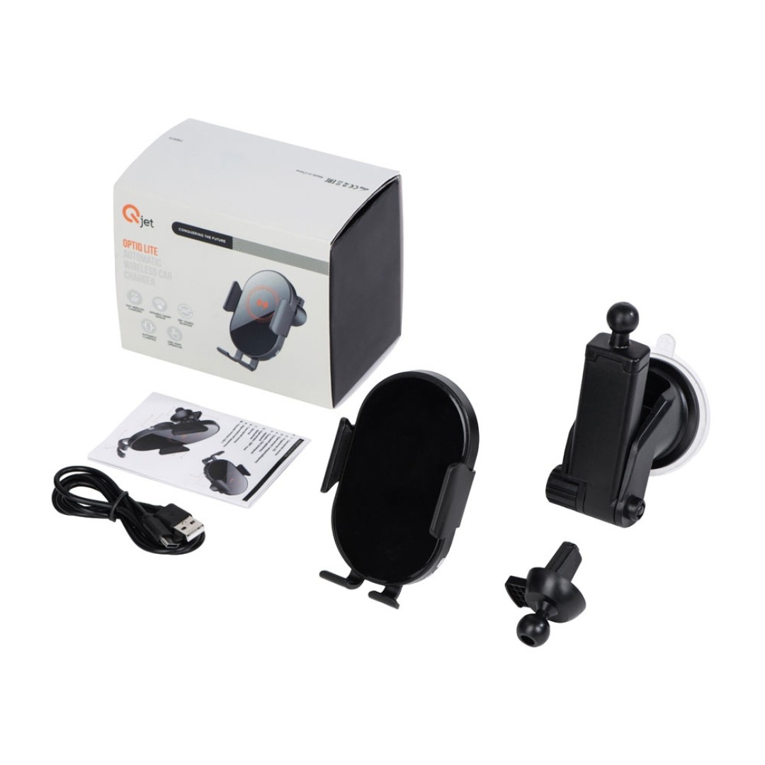 Автомобильное беспроводное зарядное устройство с датчиком "OptIQ Lite", 15 Вт, черный