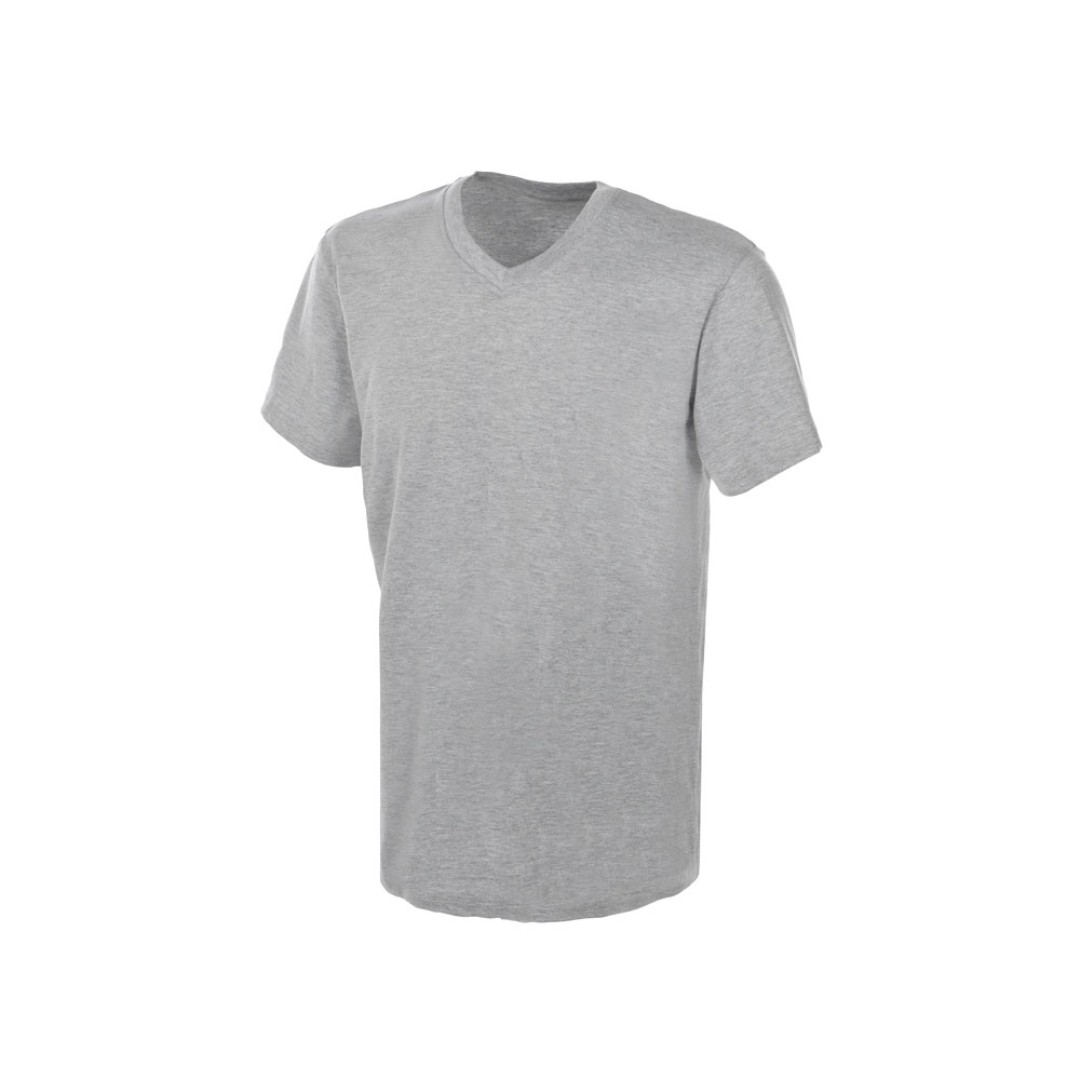 Футболка "Heavy Super Club" мужская с V-образным вырезом, серый меланж
