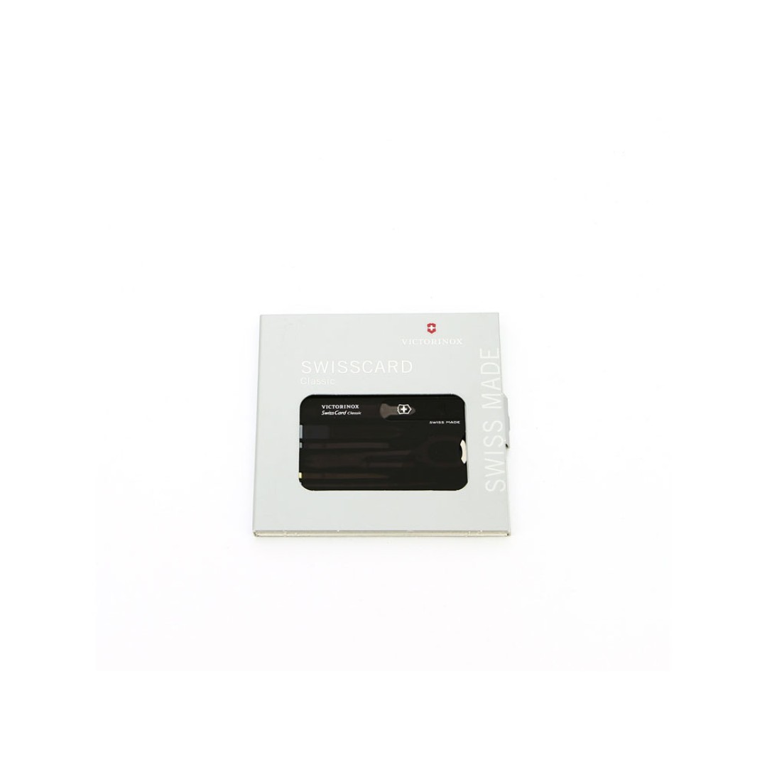 Швейцарская карточка VICTORINOX SwissCard Classic, 10 функций, полупрозрачная чёрная