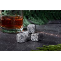 Камни для виски «Gentleman» в бархатном мешочке, 4 шт, серый