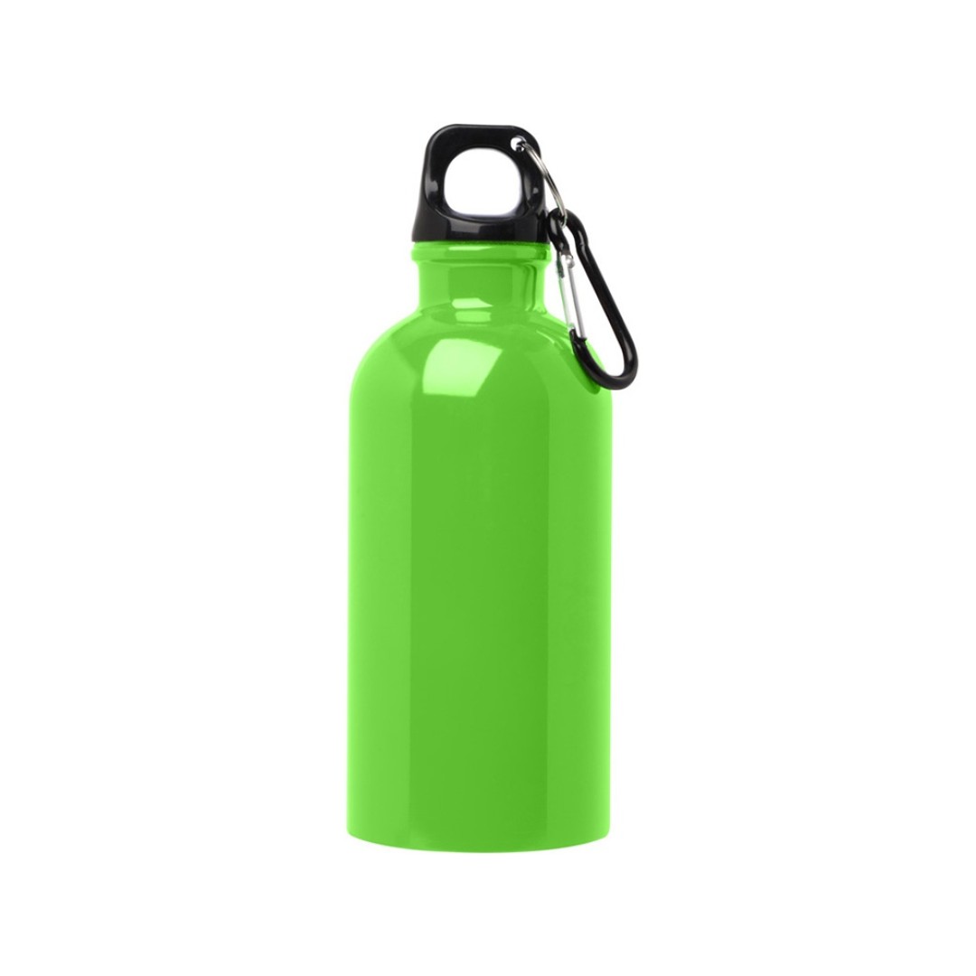Одностенная бутылка для воды с карабином Oregon, изготовленная из нержавеющей стали, сертифицированной по стандарту RCS, объемом 400 мл - Зеленое яблоко