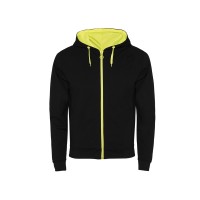 Толстовка на молнии "Fuji", черный/неоновый желтый