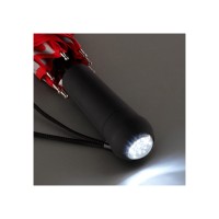 Зонт-трость 7571 Safebrella с фонариком и светоотражающими элементами, полуавтомат, черный