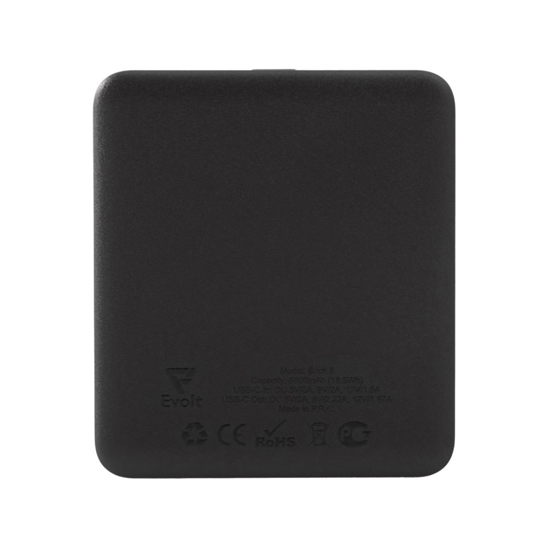 Внешний аккумулятор «Brick 5» с быстрой зарядкой PD, 5000 мАч, черный