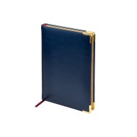Ежедневник А5 датированный «Sidney Nebraska» 2026, синий (золотой обрез, золотые уголки)