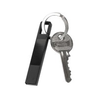 USB 2.0- флешка на 32 Гб c подсветкой логотипа «Hook LED», темно-серый, синяя подсветка