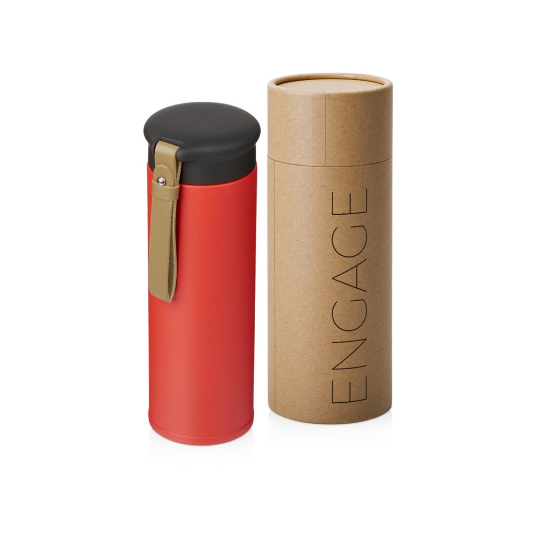 Подарочный набор с пледом, термосом "Cozy hygge" 2.0, красный