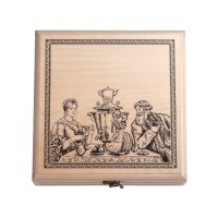 Подарочный набор с пакетированным чаем в деревянной шкатулке без лого