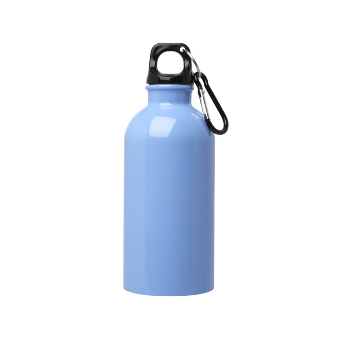 Одностенная бутылка для воды с карабином Oregon, изготовленная из нержавеющей стали, сертифицированной по стандарту RCS, объемом 400 мл - Cloud Blue