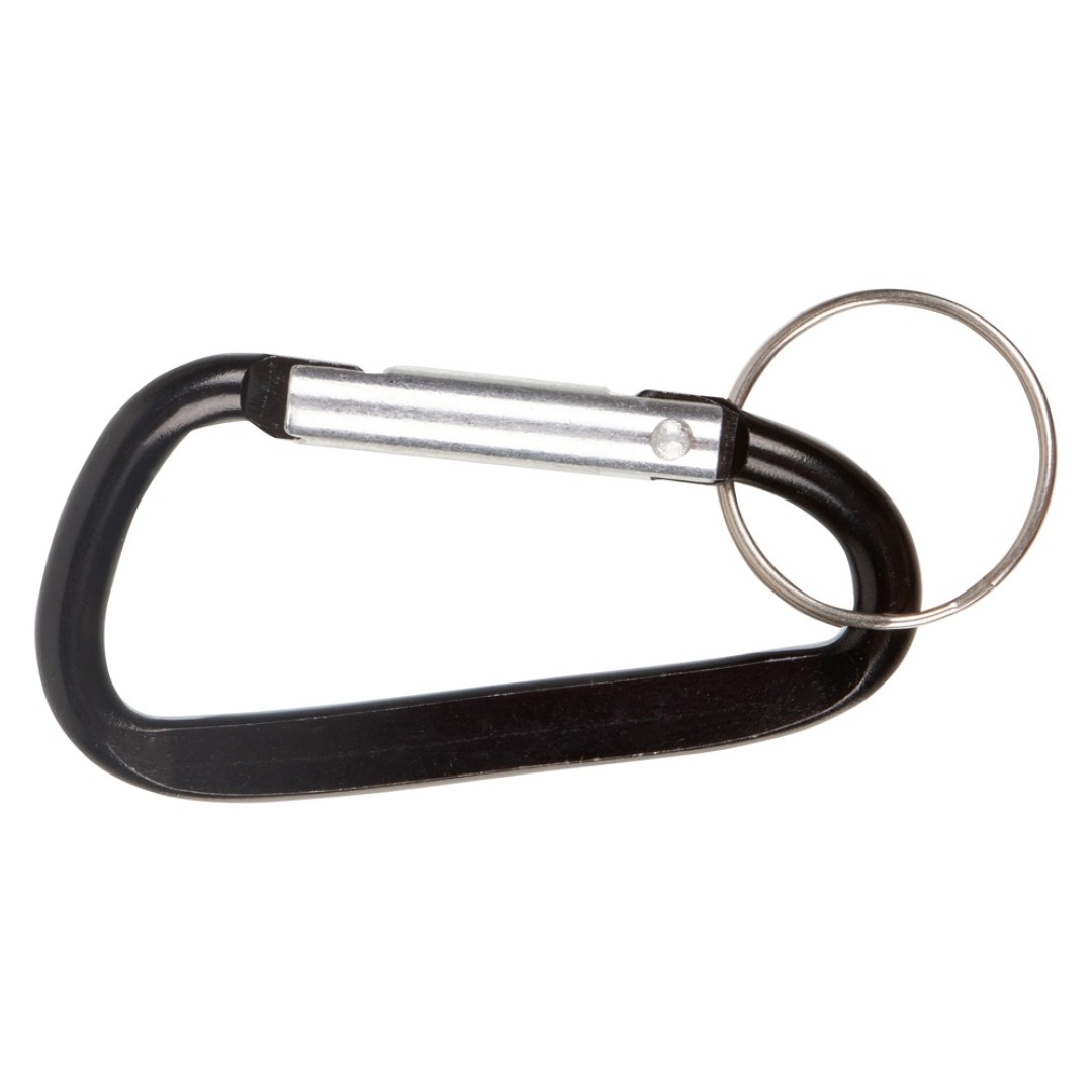 Брелок-карабин из переработанного алюминия "Alumina", черный