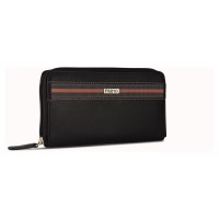 Кошелек Mano "Don Leonardo", с RFID защитой, натуральная кожа в черном цвете, 19 х 2 х 10,5 см