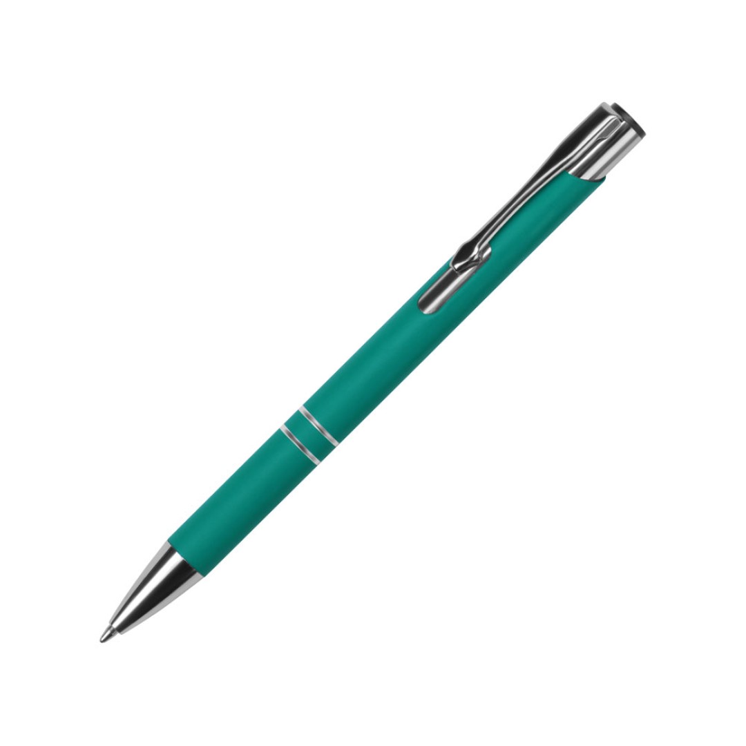 Ручка металлическая шариковая "Legend Gum" софт-тач, бирюзовый