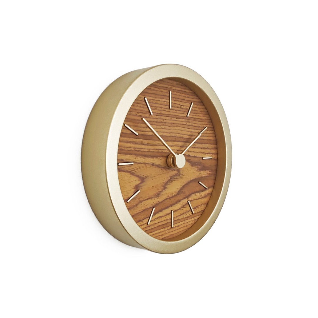 Часы настенные "Gracie" XS, натуральные с золотистым