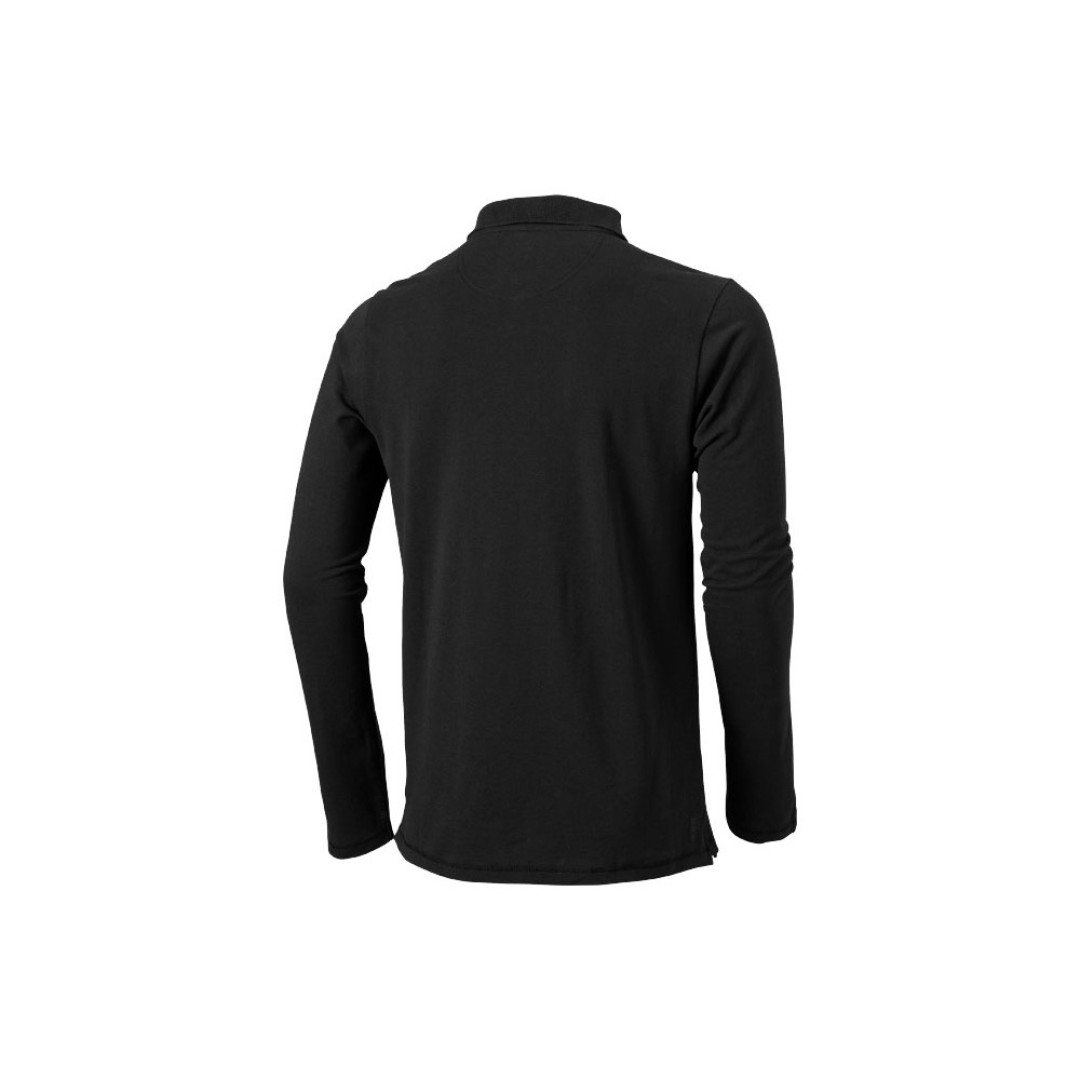 Рубашка поло "Oakville" мужская с длинным рукавом, черный