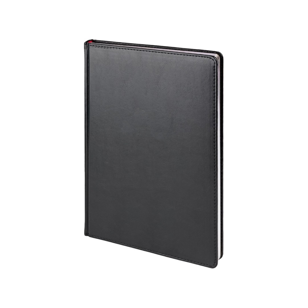 Ежедневник недатированный А4 "Sidney Nebraska", черный (серебряный обрез)