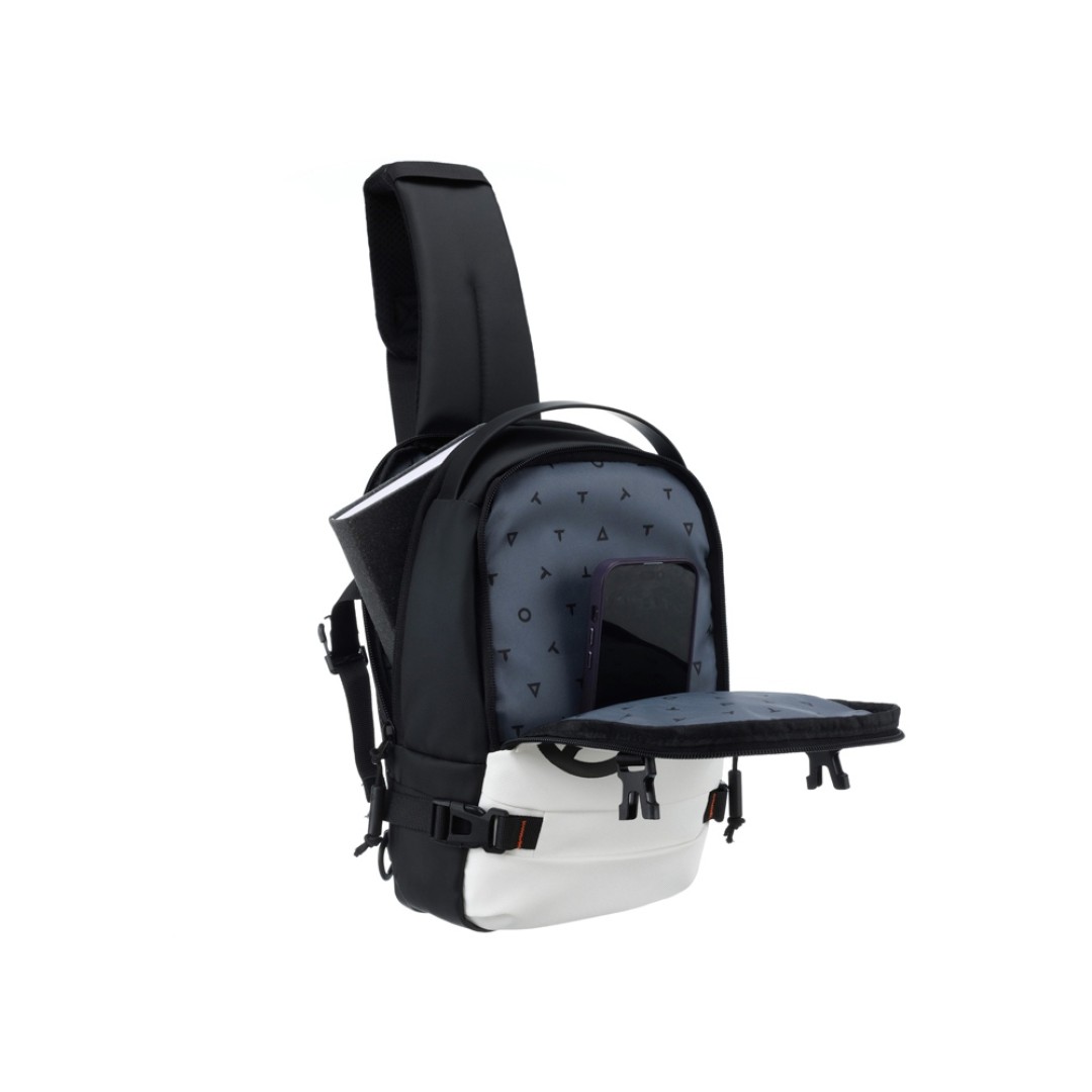 Рюкзак на одно плечо TORBER Xtreme, белый/чёрный, 20 х 8 х 31 см, 5л