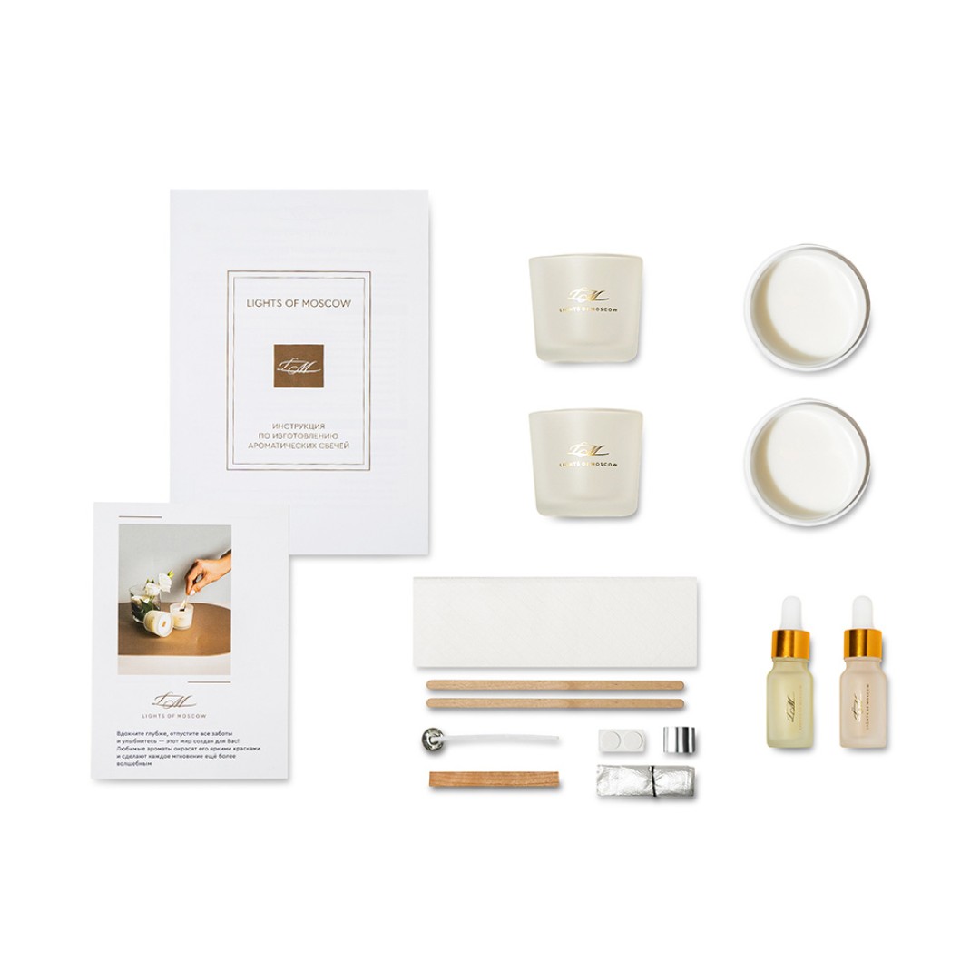 Набор для создания 2-х ароматических свечей: имбирный пряник, рождественская елка