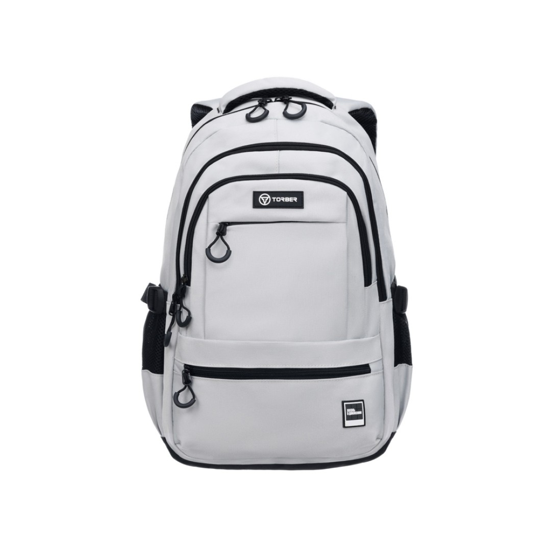 Рюкзак TORBER CLASS X, молочный, 46 х 32 х 13 см + Мешок для сменной обуви в подарок!