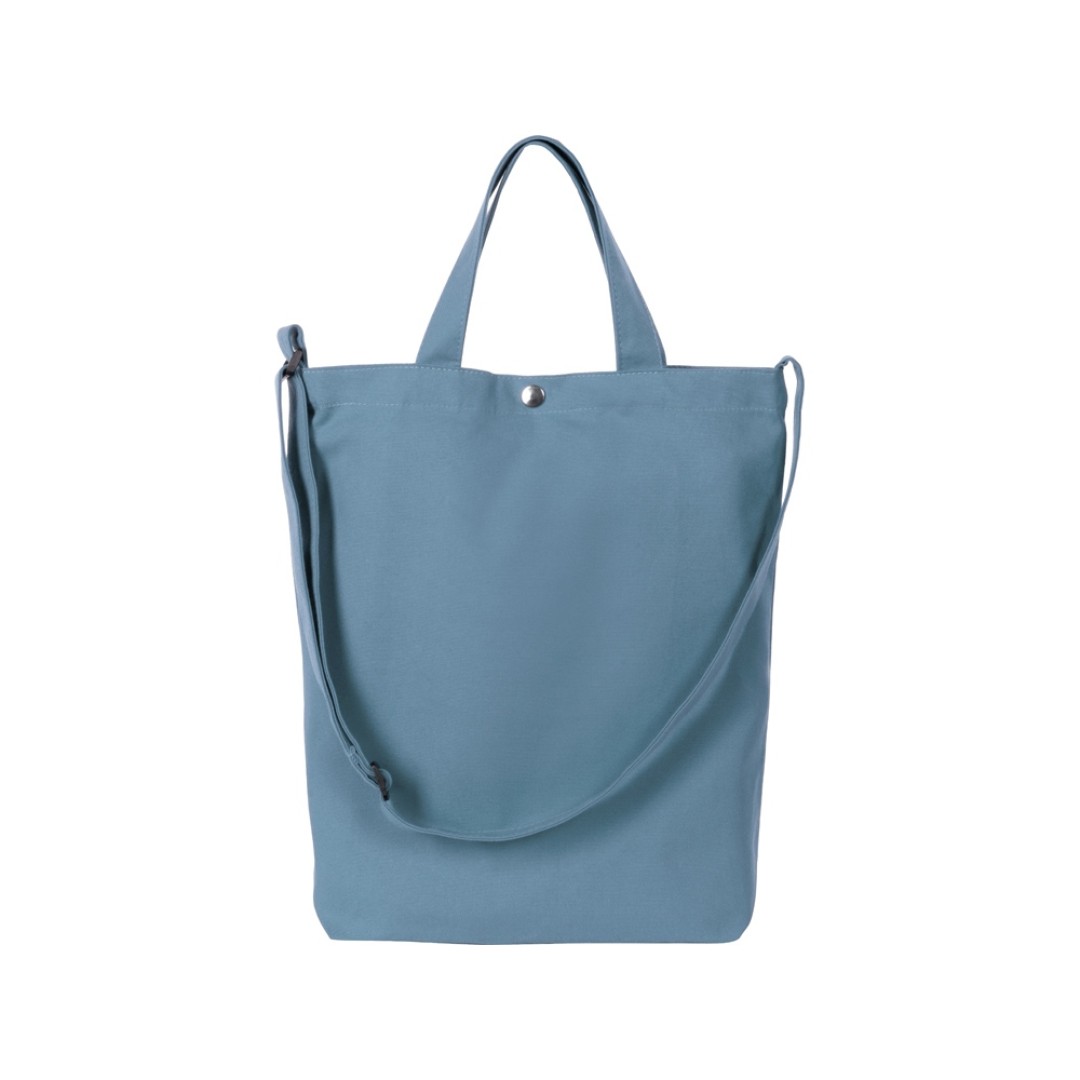 Сумка Helfer из хлопка на кнопке с регулирующейся лямкой, антрацит