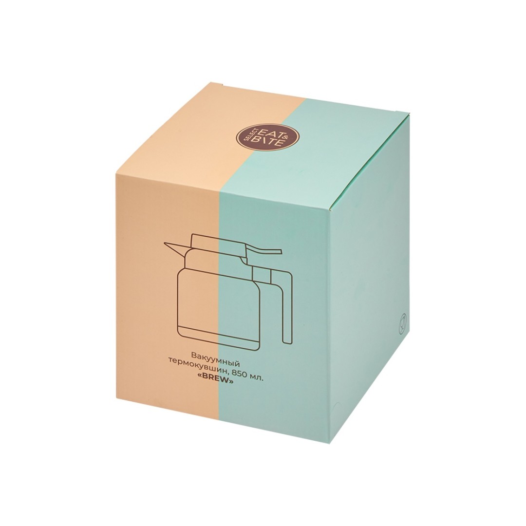 Кофепот с деревянной ручкой, 850 мл, серебристый