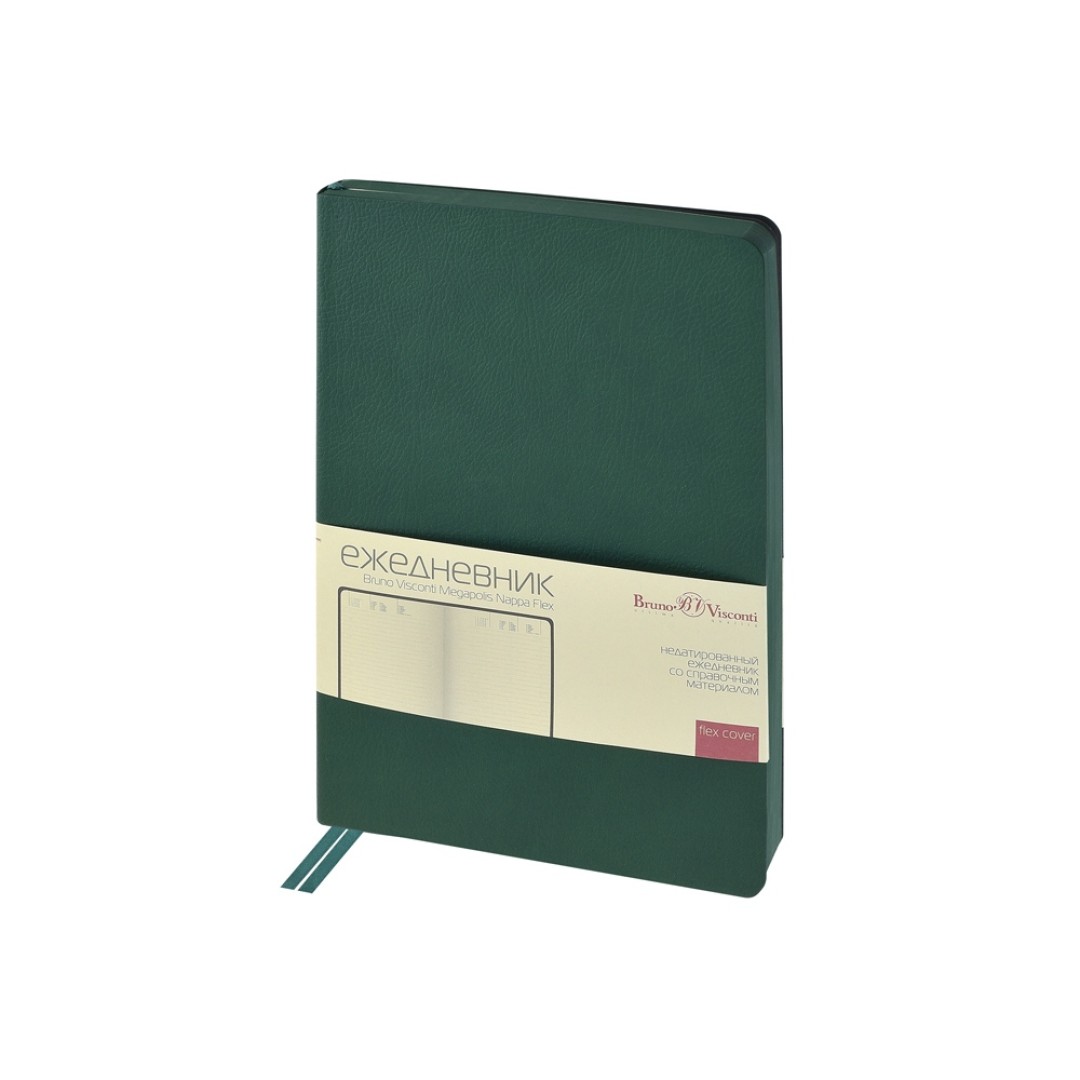 Ежедневник недатированный А5 "Megapolis Nappa Flex", зеленый