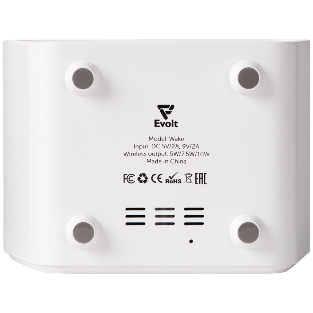 Настольные часы с функцией беспроводной зарядки "Wake", 10 Вт