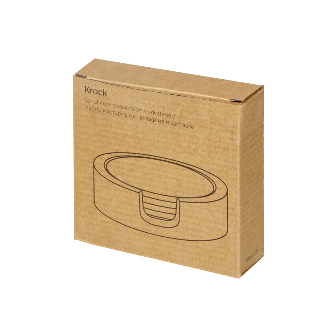 Набор костеров из пробки на подставке из пробки "Krock"