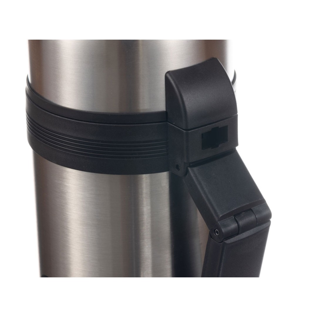 Термос Stinger, 1 л, широкий с ручкой, нержавеющая сталь, серебристый, 12,2 х 10,5 х 23,3 см