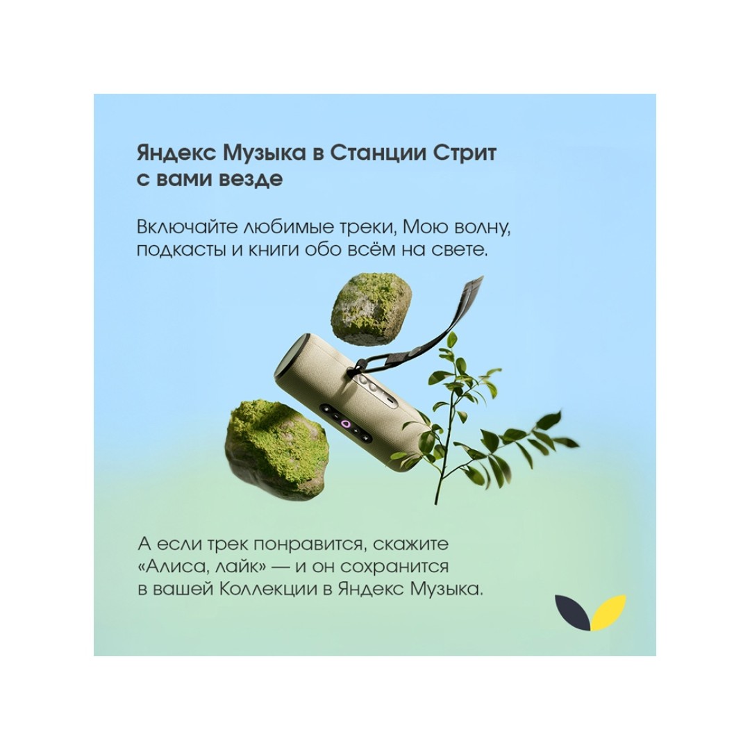 Умная портативная колонка Яндекс Станция Стрит с Алисой, зеленый (YNDX-00030GRN)