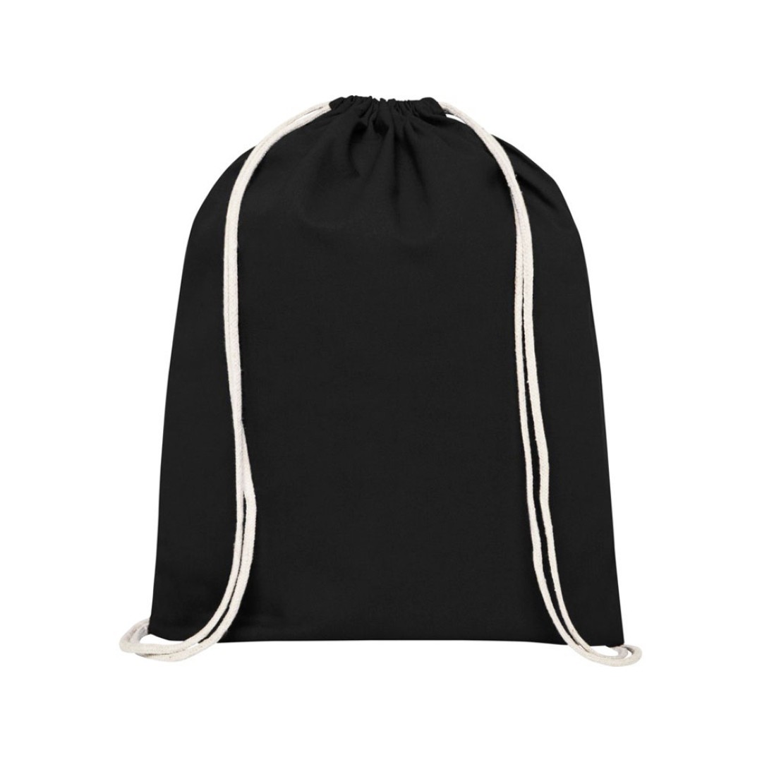 Рюкзак со шнурком Tenes из хлопка плотностью 140 г/м2, черный