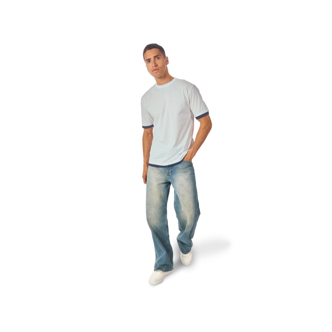 Футболка «Rotterdam» мужская, жемчужный/темно-синий