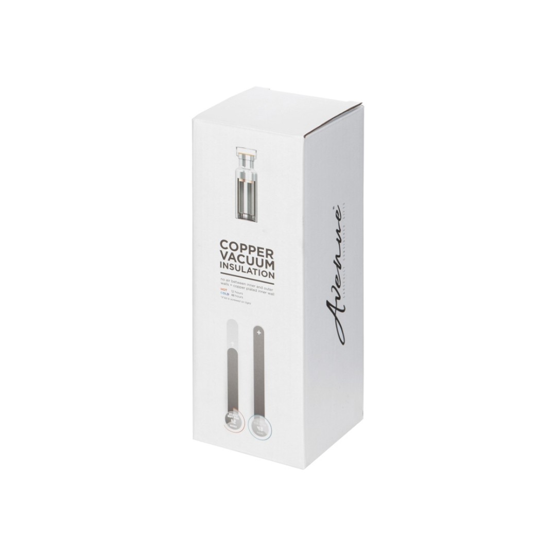 Медная спортивная бутылка с вакуумной изоляцией Thor объемом 480 мл, серебристый