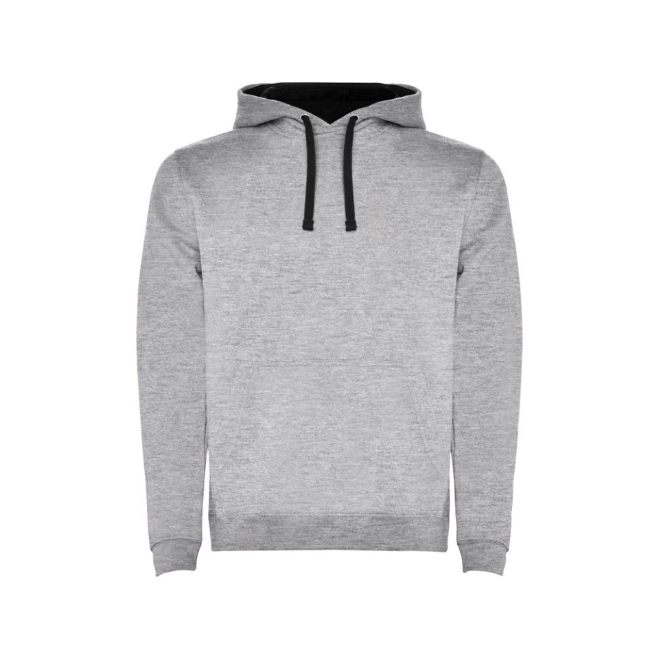 Толстовка с капюшоном "Urban" мужская, серый меланж/черный